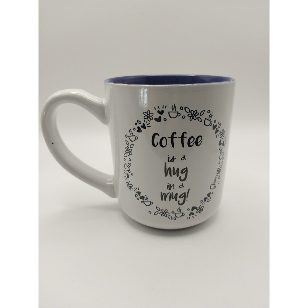 Sheffield Home Ceramic Coffee Mug White With Blue Interior Dishwasher Safe New